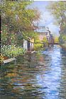 River bank by Louis Aston Knight